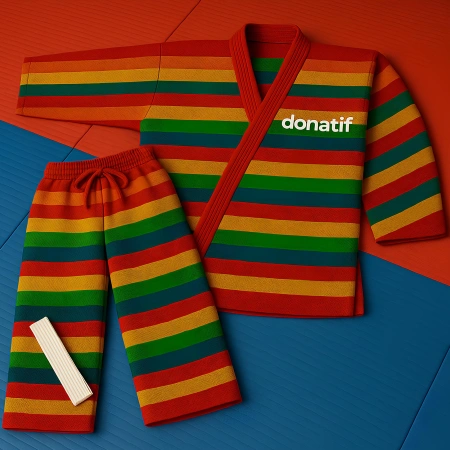 Judogi - Mehrfarbig gestreiftes Design - JU3 | Professional - Verwendung