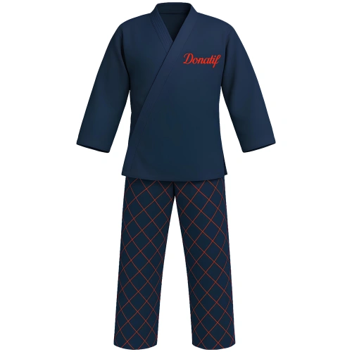 Karategi - Marineblaues Design mit Rauten - KA5 | Professionell - Vollansicht