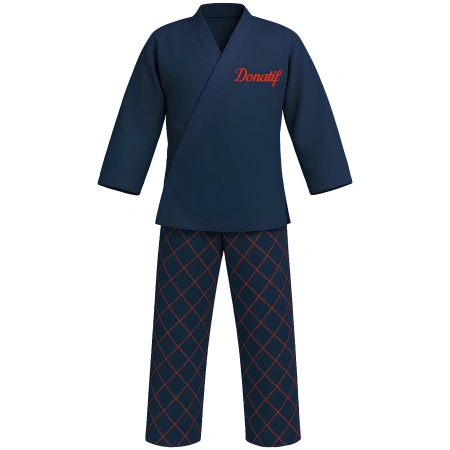 Karategi - Marineblaues Design mit Rauten - KA5 | Professionell - Vollansicht