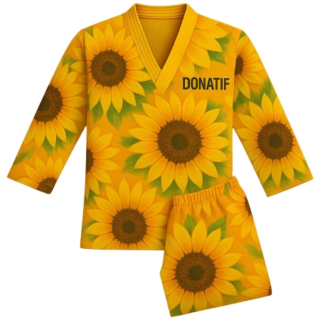 Dobok Taekwondo con Stampa Girasoli - TA7 | Professionale - Visuale Completa