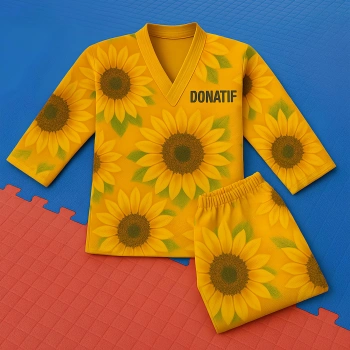 Dobok Taekwondo con estampado de girasoles - TA7 | Profesional - Vista completa 2