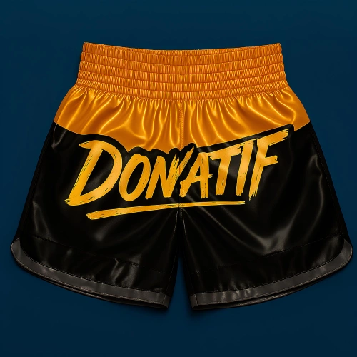 Short Muay Thai en satin et coton PC3 | Professionnel - Vue de face