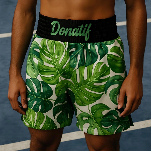 Pantalones cortos de Muay Thai Verde - PC14 | Profesional - Uso