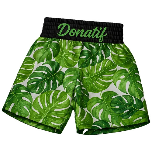 Muay Thai Shorts Green - PC14 | Professional - Full View