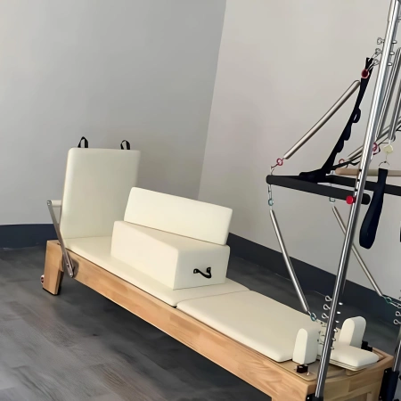 Pilates Reformer with Half Trapeze - PM14 | Professional - White Padding Visual