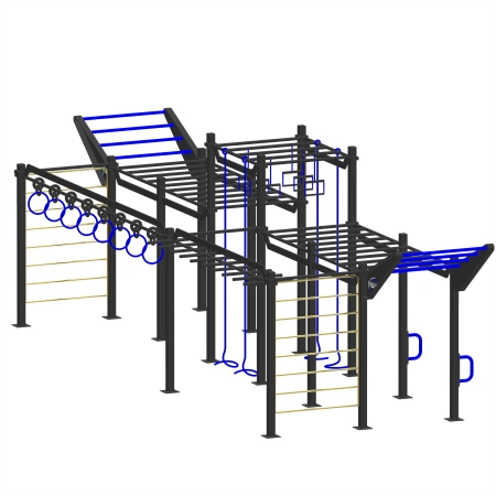 Structure de gymnastique suédoise personnalisable - CH3 | Extérieur - Vue latérale