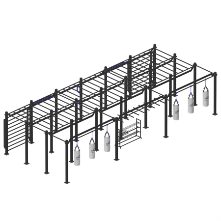 Struttura Calisthenics con Sacchi da Boxe - CH5 | Outdoor - Visuale Completa