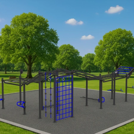 Calisthenics Multi-Rig Struktur - CH7 | Outdoor-Park - Blick ins Freie
