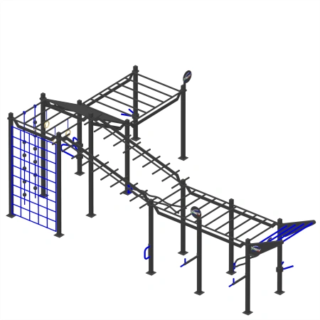 Structure multi-plate-forme de gymnastique suédoise - CH7 | Parc extérieur - Vue latérale