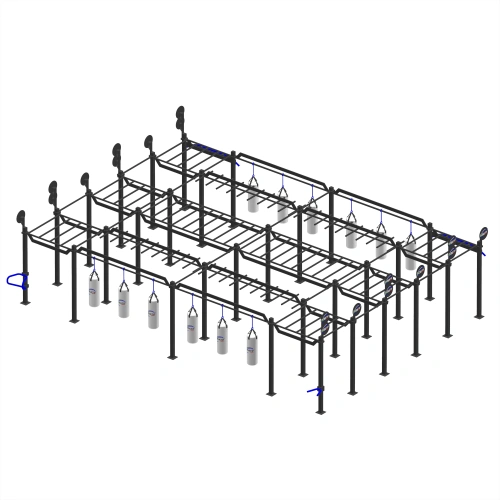 Struttura Calisthenics Tripla - CH12 | Parco Outdoor - Visuale Laterale