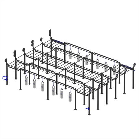 Struttura Calisthenics Tripla - CH12 | Parco Outdoor - Visuale Laterale