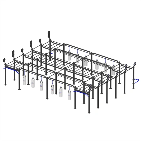 Struttura Calisthenics Tripla - CH12 | Parco Outdoor - Visuale Completa