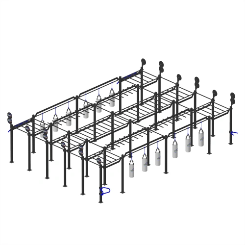 Struttura Calisthenics Tripla - CH12 | Parco Outdoor - Visuale Totale