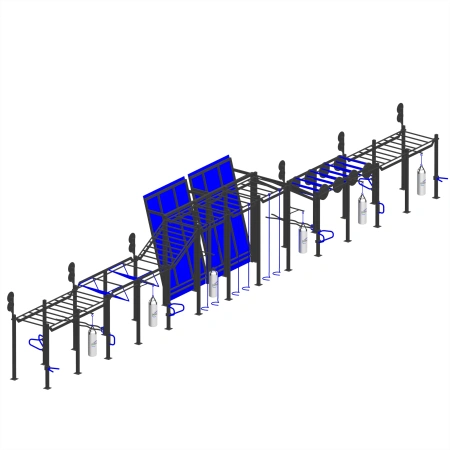 Estructura de calistenia a medida - CH16 | Parque al aire libre - Vista frontal