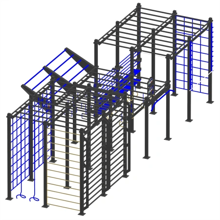 Estructura de entrenamiento de obstáculos de calistenia - CH17 | Exterior - Vista lateral