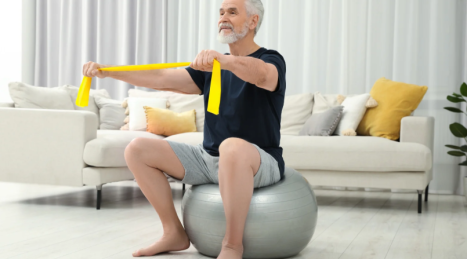 Light rehabilitation: safe exercises with rubber bands and herculin