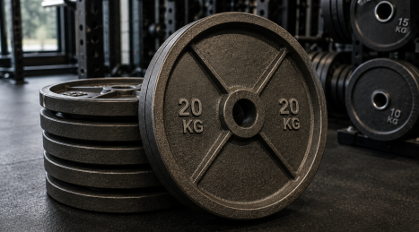 Discos de gimnasio de 28 mm de hierro fundido frente a los recubiertos de goma: guía para elegir para el gimnasio en casa