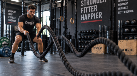Battle Rope im professionellen Fitnessstudio: Dimensionierung des Functional-Bereichs und Schutz des Bodenbelags