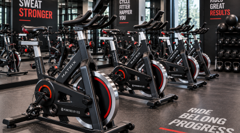 Spin bike in palestra professionale: densità postazioni, ventilazione e manutenzione della flotta