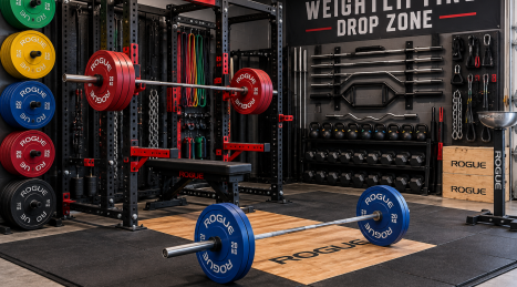 Sicurezza attrezzatura weightlifting: area di caduta e pavimentazione adeguata