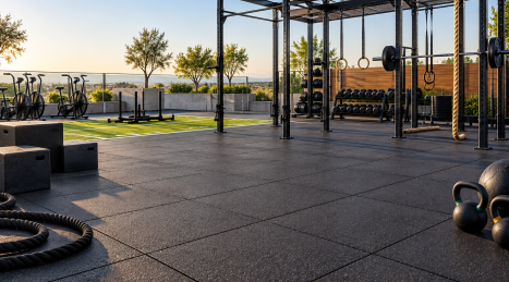 Wasserableitender Außenbodenbelag für Fitnessbereiche: So wählen Sie den richtigen stoßdämpfenden Bodenbelag für den Außenbereich aus