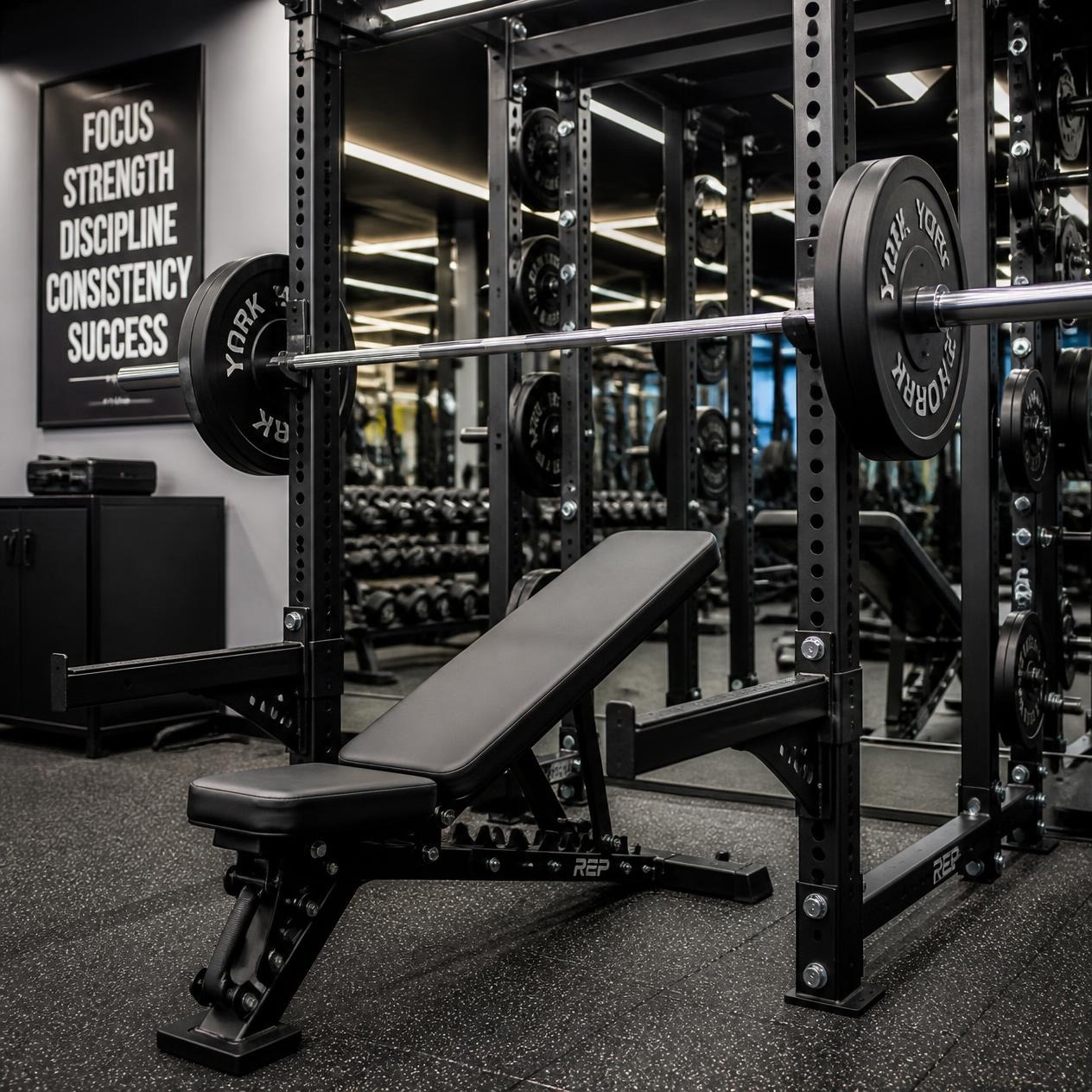 Banco de gimnasio con soporte para barra: seguridad y capacidad máxima
