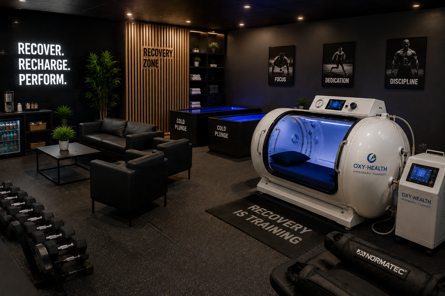 Equipamiento de la zona de recuperación del gimnasio: integrar una cámara hiperbárica y el biohacking para aumentar el valor del centro