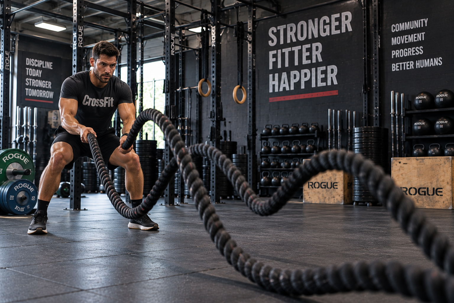 Battle Rope im professionellen Fitnessstudio: Dimensionierung des Functional-Bereichs und Schutz des Bodenbelags