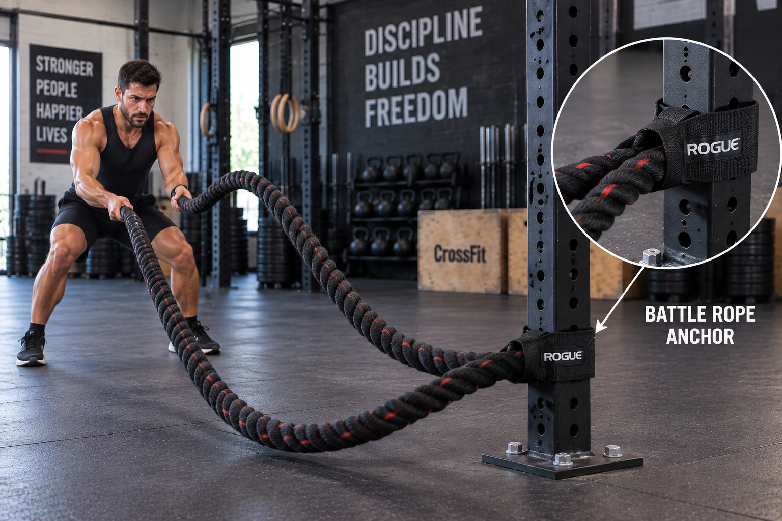 Wie man ein Battle Rope sicher befestigt