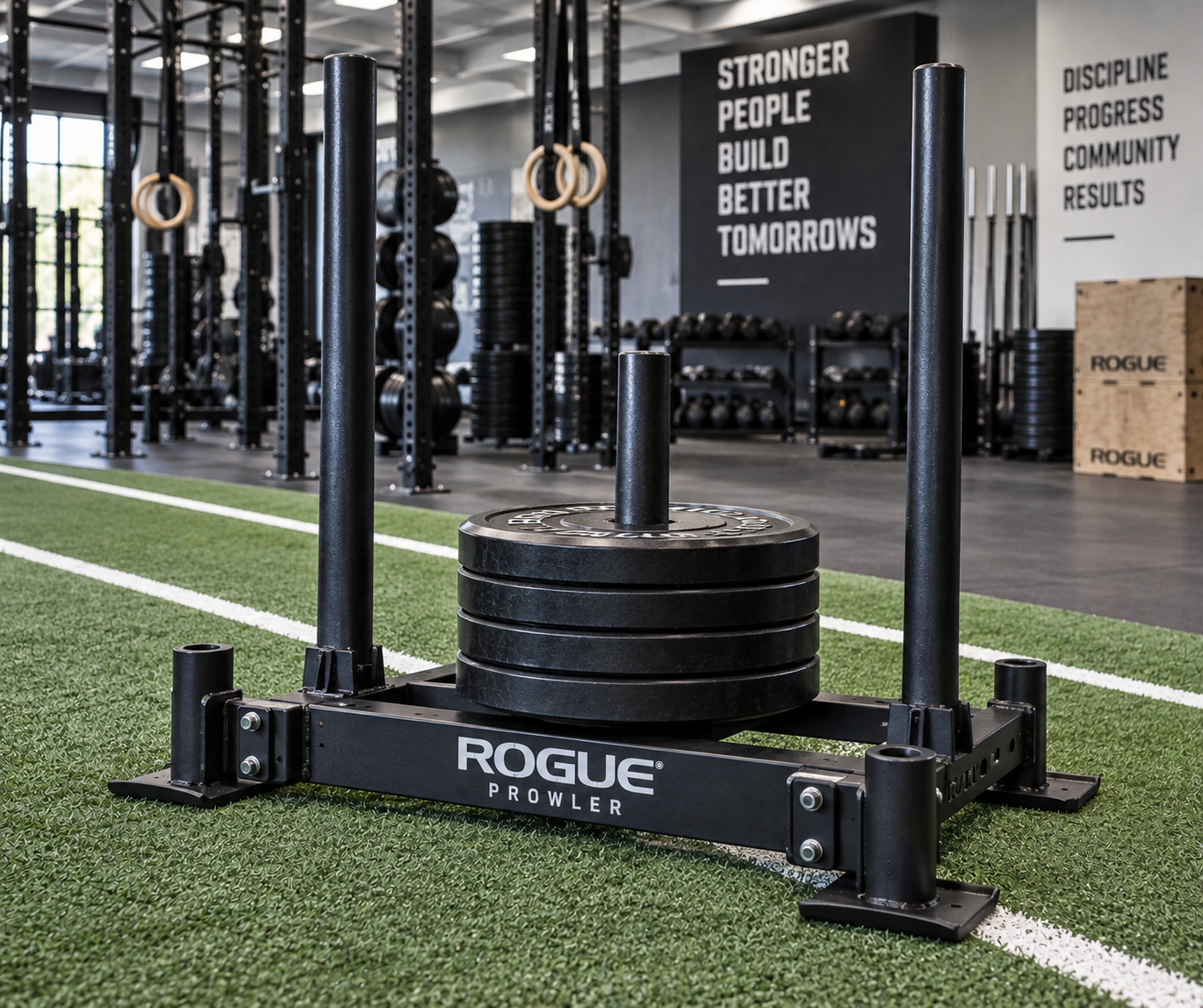 Prowler-Schlitten im professionellen Fitnessstudio: Platzbedarf, Fahrbahn und Bodenschutz