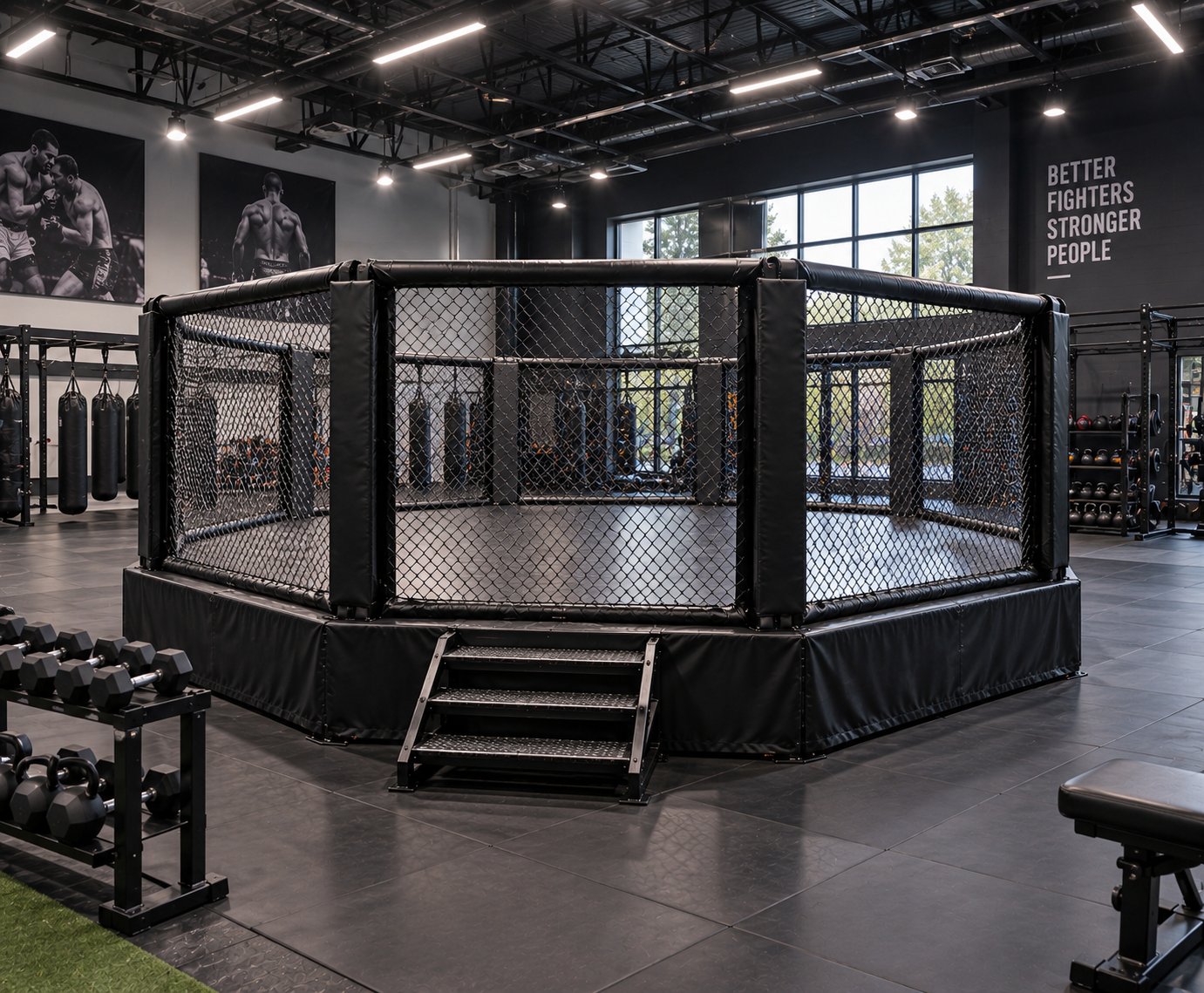 Gabbia MMA in palestra professionale: layout, installazione e documentazione