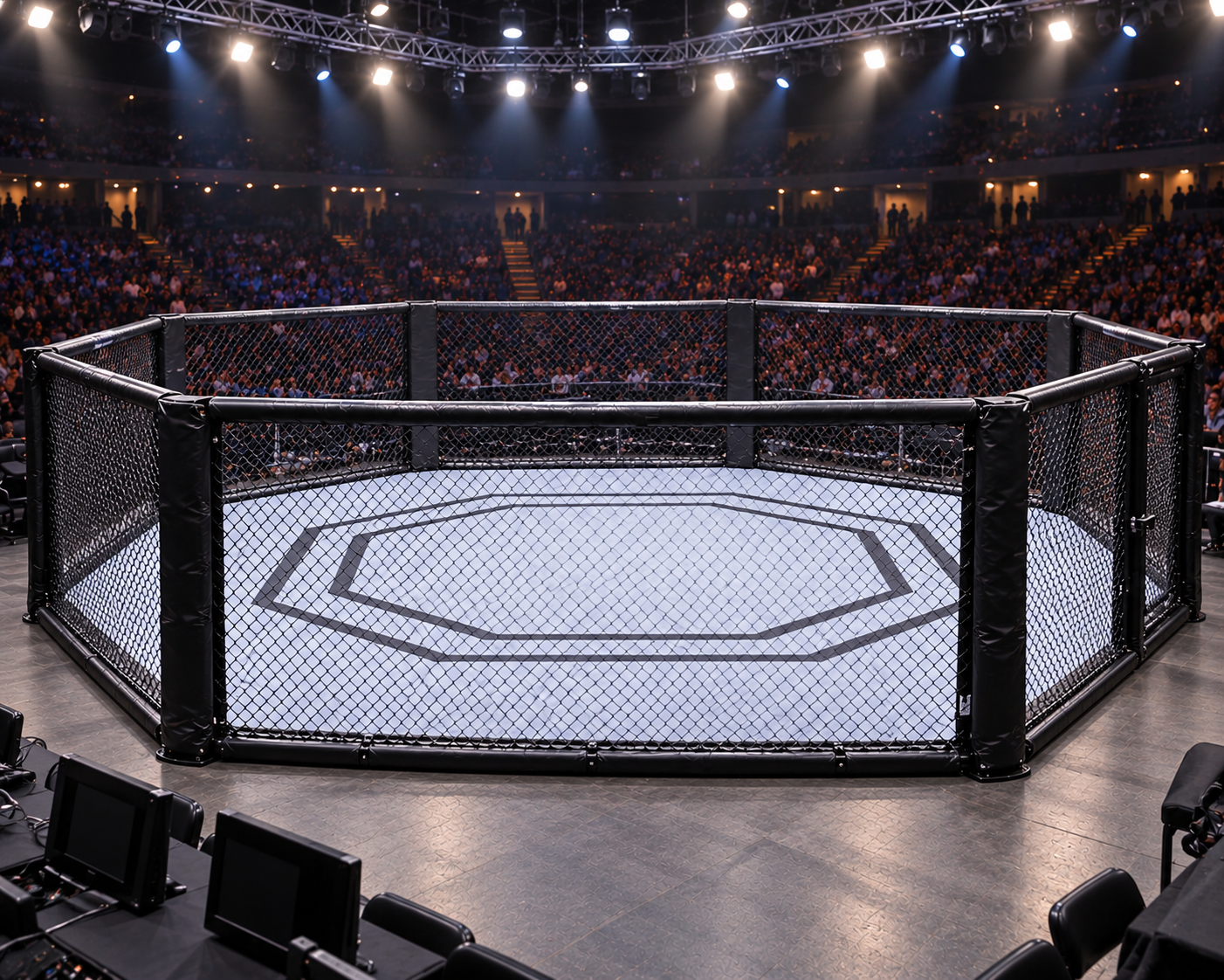 Manutenzione gabbia MMA: ispezione di reti, imbottiture e serraggi