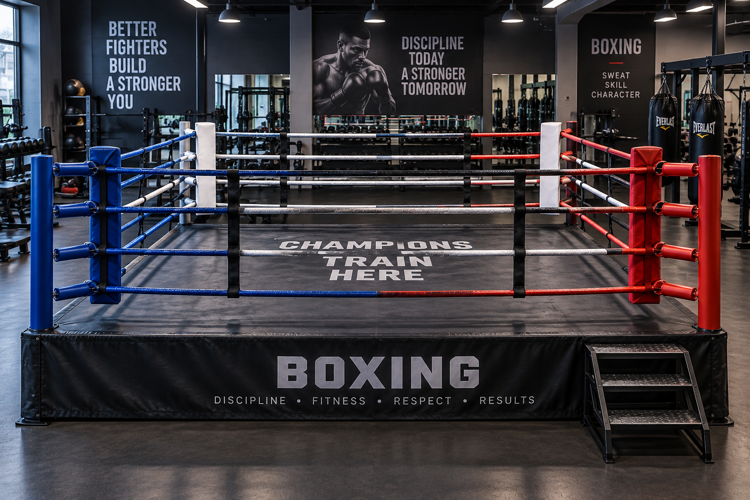 Ring boxe in palestra professionale: installazione, layout e documentazione