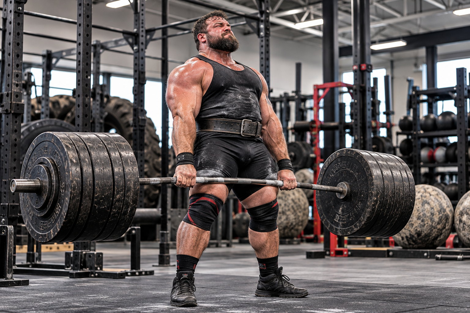 Gimnasio profesional de strongman: pistas, almacenamiento y suelo