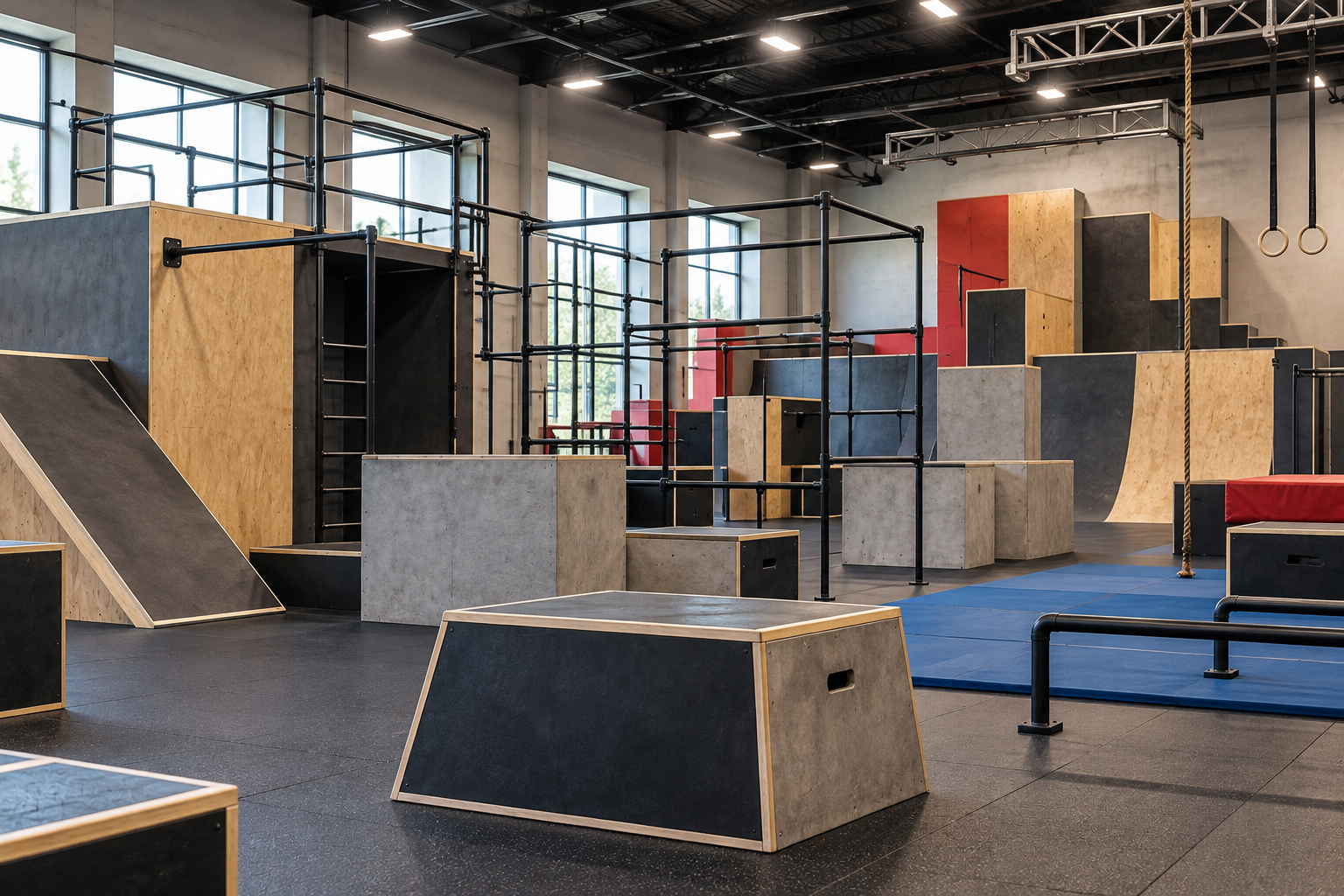 Cómo diseñar un gimnasio de parkour: guía práctica sobre distribución, módulos y seguridad