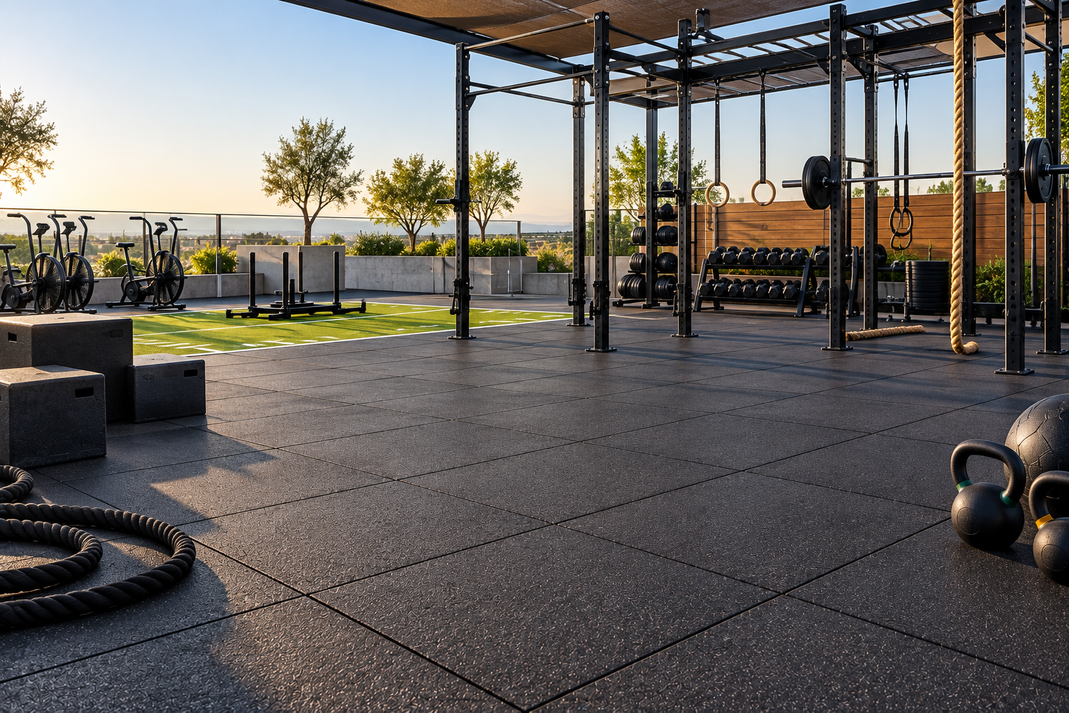 Revêtement de sol extérieur drainant pour aire de fitness : comment choisir un revêtement de sol amortissant pour l'extérieur