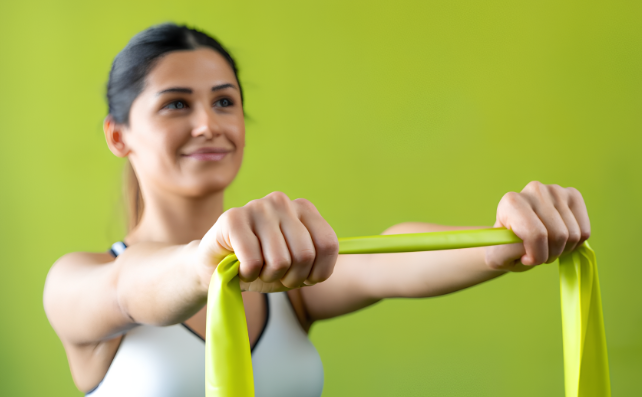 Dynamische Schulterbeweglichkeit mit Elastik